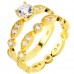 Χρυσό ολόβερο δαχτυλίδι Κ14 με ζιργκόν
